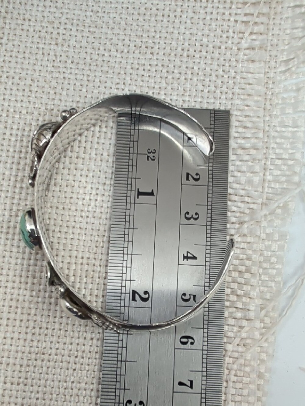 Vintage Artisan 925 Sterling Silver Turquoise Floral Cuff Bracelet Southwest - Picture 12 of 17